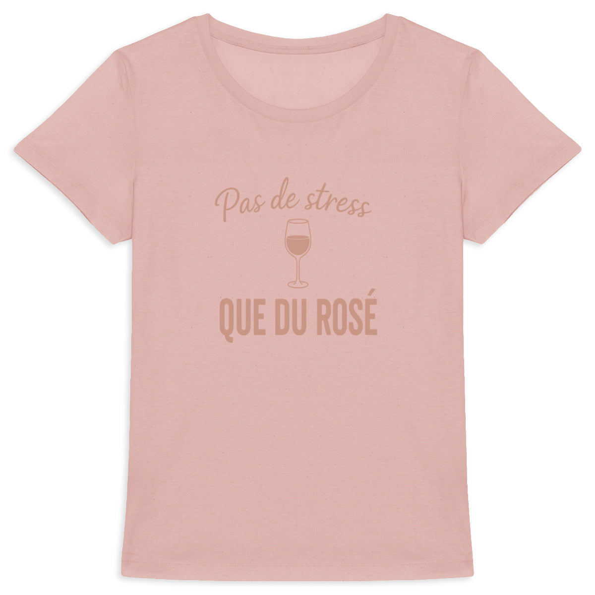 T-shirt Humour Été – "Pas de stress, que du rosé" – Coton bio