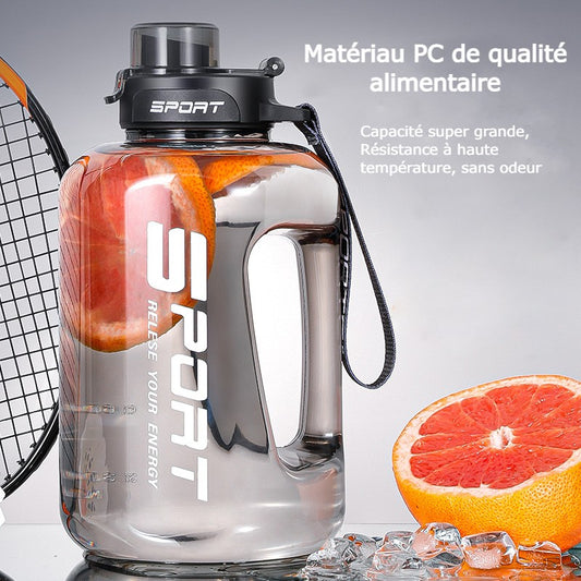 Bouteille d'Eau Sportive Grande Capacité - Gourde de Sport avec Paille