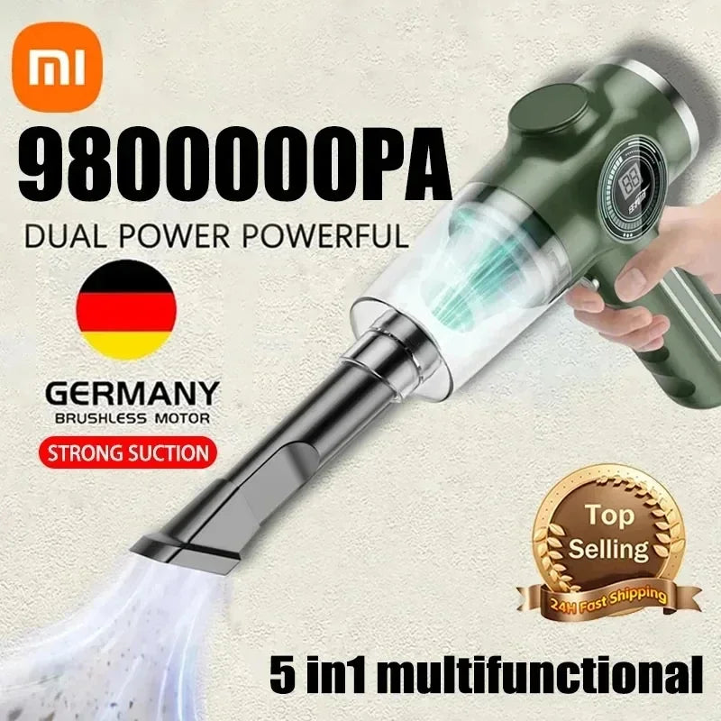 Aspirateur sans fil Xiaomi 5en1 9800000pa pour voiture et maison: nettoyage puissant et portable