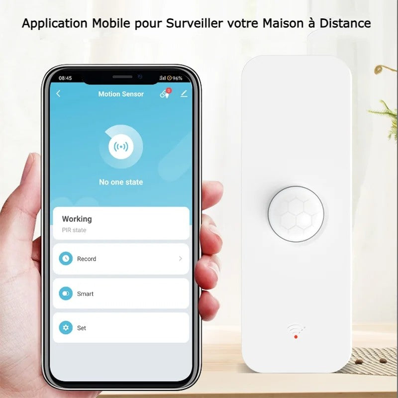 Capteur de Mouvement PIR WiFi - Sécurité à Domicile - Compatible Alexa et Google Home