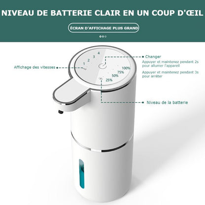 Distributeur Automatique de Savon Moussant 380ML avec Recharge USB