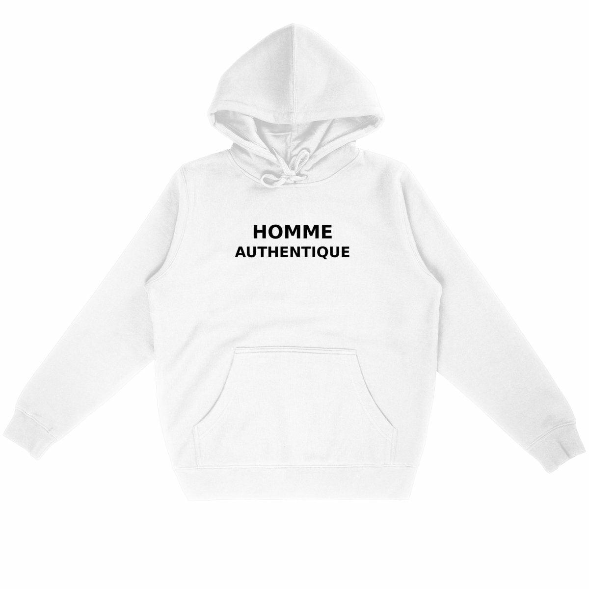 Sweat à Capuche Unisexe – “HOMME AUTHENTIQUE” – Édition Épurée