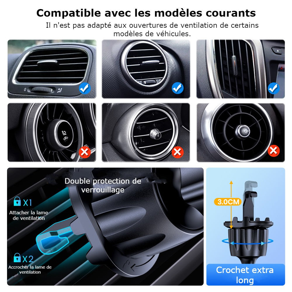 Support Voiture Téléphone TOPK : Installation Simple, Usage Maniable et Sécurisé